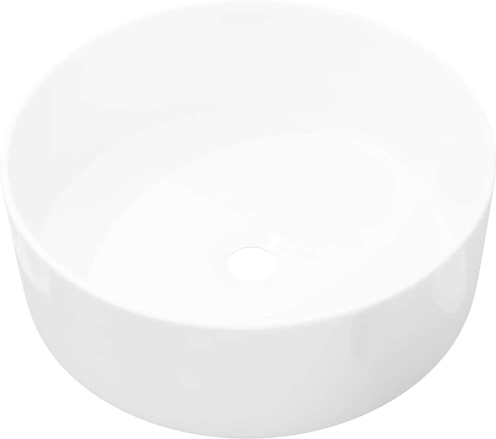 vidaXL Lavabo ronde Céramique Blanc 40 x 15 cm