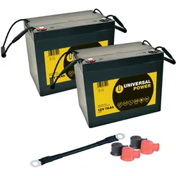 Universal Power AGM Batterie für Rollstuhl Scooter 2 x 78Ah + Batteriekabel