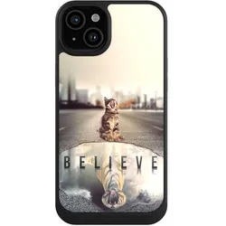 Nivocase Hülle für Apple iPhone 15 Plus Handyhülle NIVOcore Case Schwarz Motivation Tiere Tiger (Apple iPhone 15 Plus), Smartphone Hülle, Schwarz
