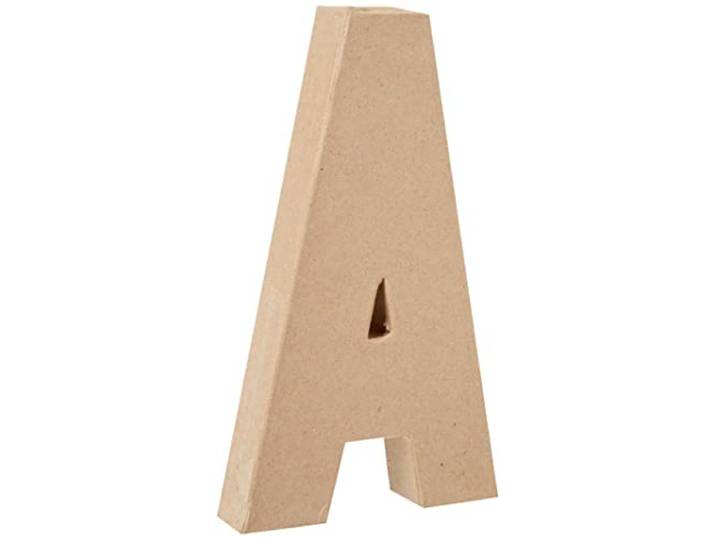 Creativ 100263 papier-maché letter A, 20,5 cm, beige
