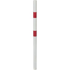 Alberts Absperrpfosten Standard SK, rot/weiß, aus Metall, zum Einbetonieren, 6 x 150cm, starr