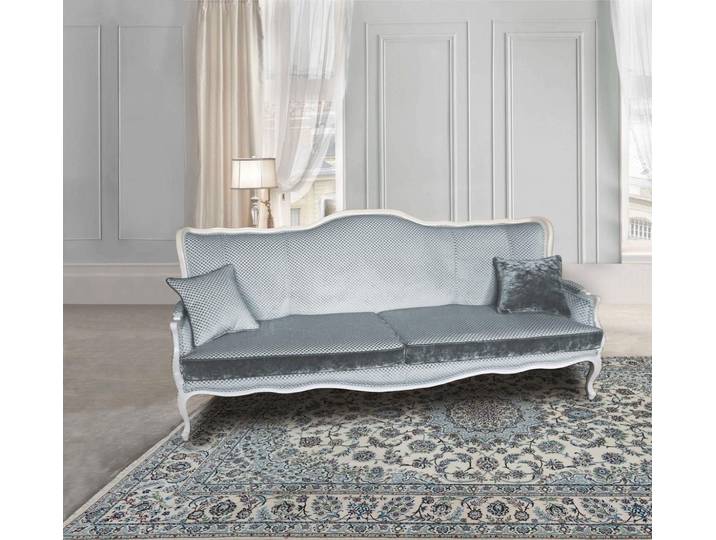 JVmoebel Sofa Barock-Couch im Rokoko-Stil aus hochwertigem Textil in Grau, Made in Europa