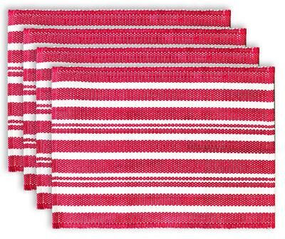 Fabstyles Broadway Set of 4 Stripe Cotton Placemats - 13x19