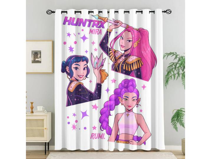 Rideaux occultants Hasbro Kpop anime girl bloquant 85% de la lumière, réduisant le bruit, à œillets, pour chambre de filles et d'enfants.