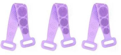 Uplifted Goods Silicone Bath Scrubber Belt For Shower And Body Exfoliation purple 3pcs