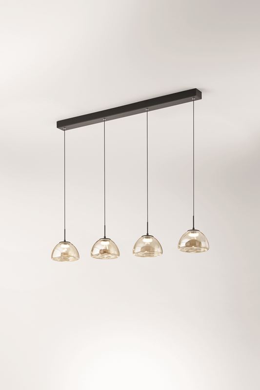 Fabas Luce LED-Pendelleuchte Lucille Schwarz Cognac 3764-48-365 8019282546412