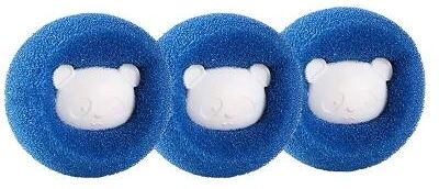 Inspired Finds Laundry Pet Hair Remover Balls Reusable Washing Machine Fur Catcher blue 3pc