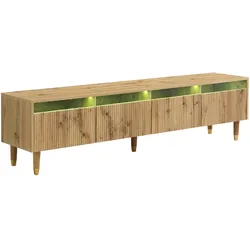 TV-LOWBOARD holzoptik & rillen-design – 4 schubladen & 178 cm länge