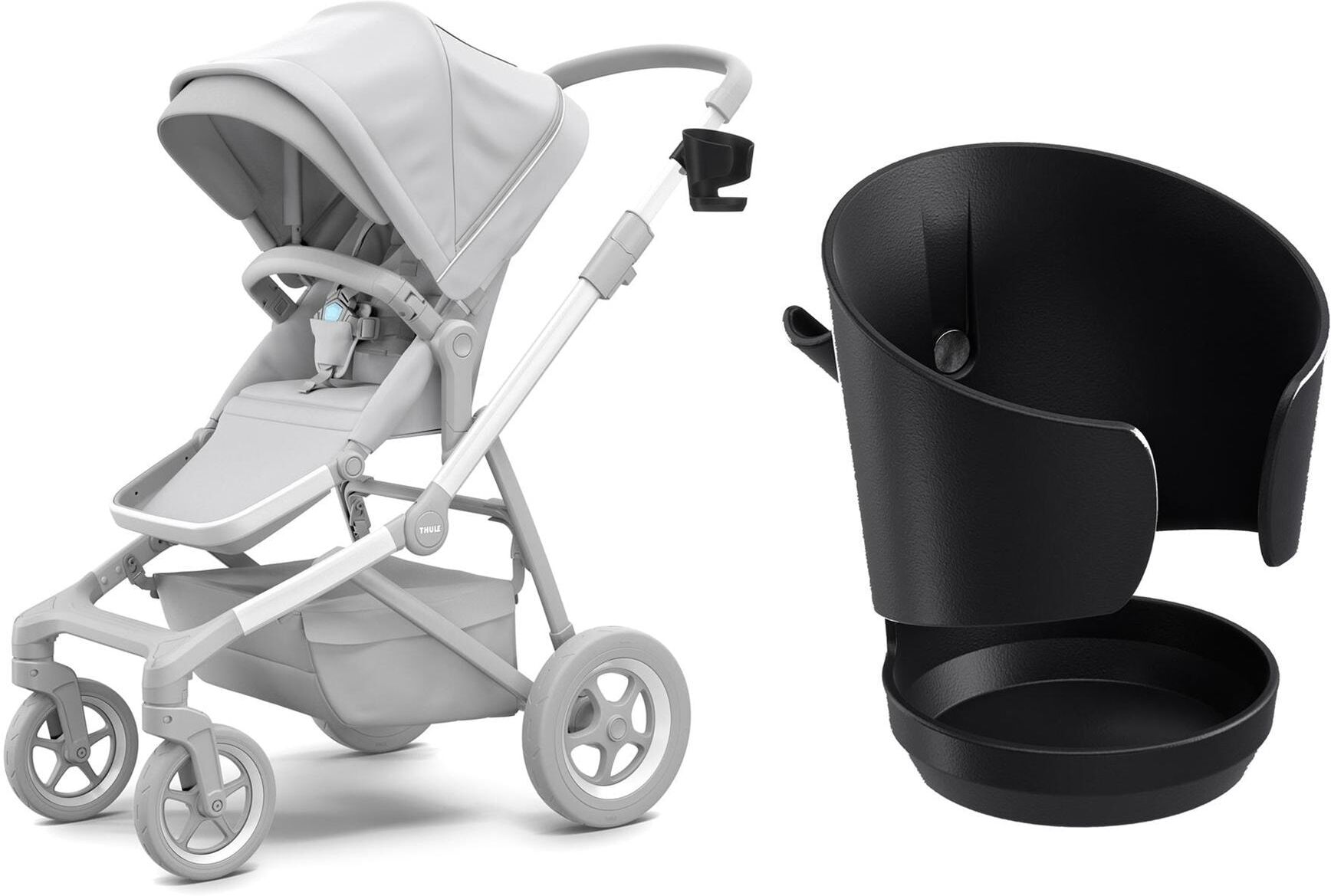 Flaschenhalter THULE "Thule Cup Holder (Becherhalter) zu SLEEK Becherhalter", Baby, schwarz, Flaschenhalter Flaschenhalter schwarz Einheitsgröße