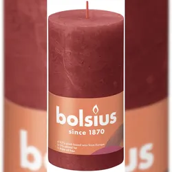 Stumpenkerze Rustik Shine 13cm Ø 6,8cm Zartes Rot