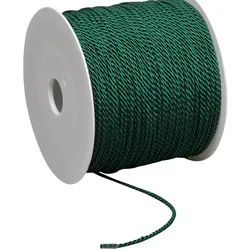 SPRINTIS Kordel 2 mm aus Viskose, grün, Kordelband mit 100 m Rolle, 2-fach gedreht – Ideal als Geschenkband, Dekokordel oder Zierkordel, dunkelgrün