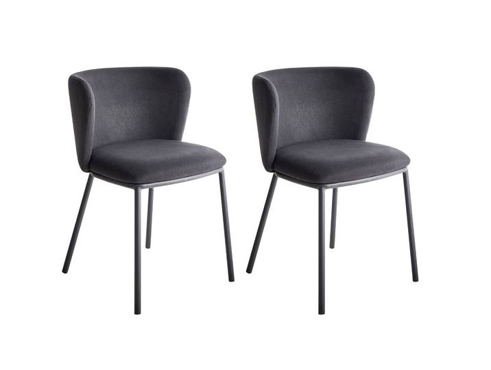 ESSZIMMERSTUHL 2er-Set Stoff Schwarz Mina