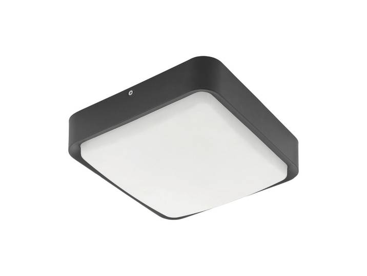 Led-Aussenleuchte, Schwarz, Weiß, Metall, Kunststoff, quadratisch, 25x25 cm, Smartphone-Steuerung, Lampen & Leuchten, Außenbeleuchtung, Außenleuchten