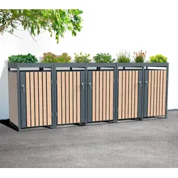 Westmann Mülltonnenbox Planta   5x 240 L Holzoptik 84x332x124,5cm
