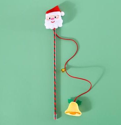 DynamicDeals Christmas Interactive Cat Wand Toy With Bell For Indoor Cats And Kittens elder