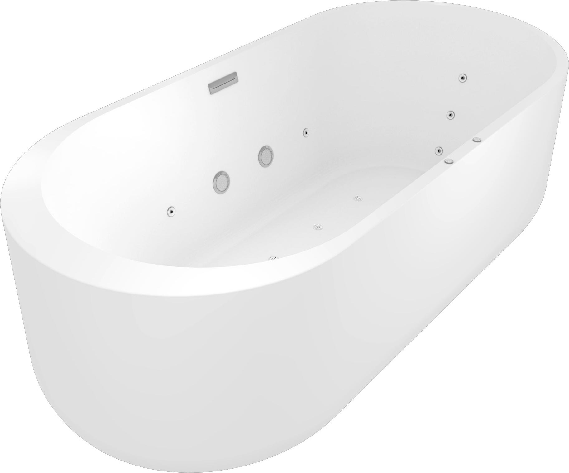 freistehende Badewanne Wanne F26 170x80cm Whirlpool Luft & Wasser
