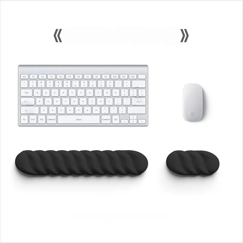 INF Ergonomische Tastatur-Handgelenkauflage und Mauspad-Kombination zur Entlastung bei Handermüdung im Büro Schwarz