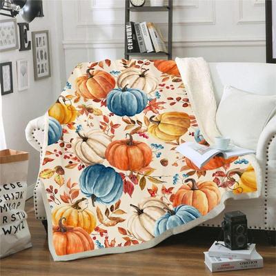 Shop Station Cozy Fall Throw Blanket Soft Pumpkin Throw Blanket For Halloween & Autumn Home Decor c 27.56 39.37 In