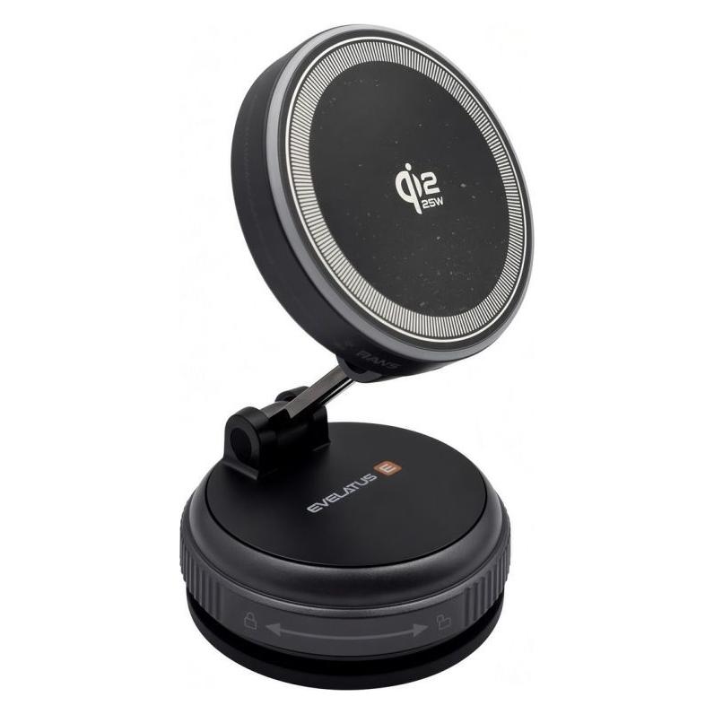 Evelatus Qi2 25-W-Magnet-Wireless-Autoladegerät - AutoSpring-Spiralkabel mit USB-C-zu-USB-C-Anschluss 1. (EVELATUS)