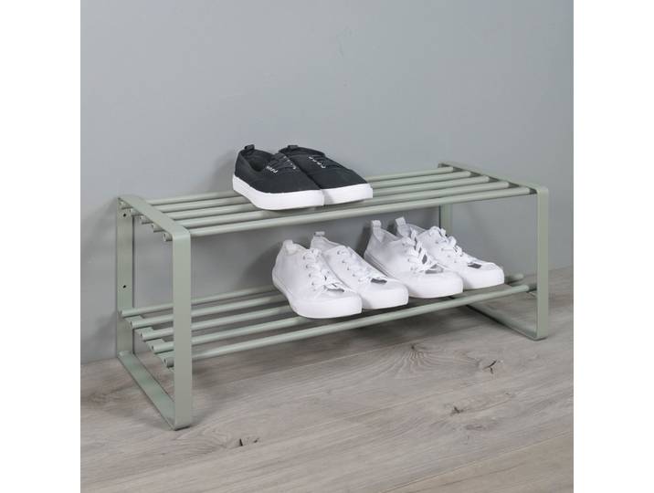 Schuhregal SPINDER DESIGN REX , grün, B:70cm H:29cm T:27cm, Stahl, Regale, Schuhregal, Metall, Breite 70 cm