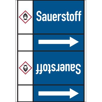 Rohrleitungskennzeichen Sauerstoff - 33000x105 mm Folie selbstklebend
