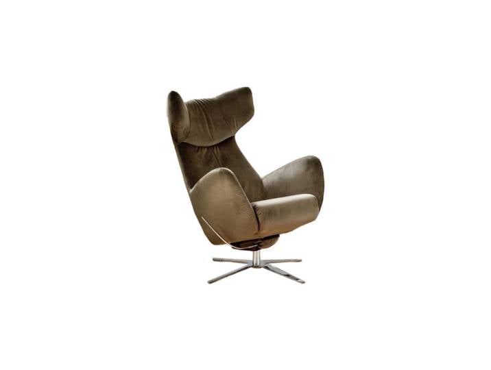 Kawola Drehsessel MIT Wippfunktion Randy Grün Velvet Drehbar (180°), Olivgrün, Textil, Füllung: Komfortschaum, Drehkreuz, 79x117x96 cm, Wohnzimmer, Sessel