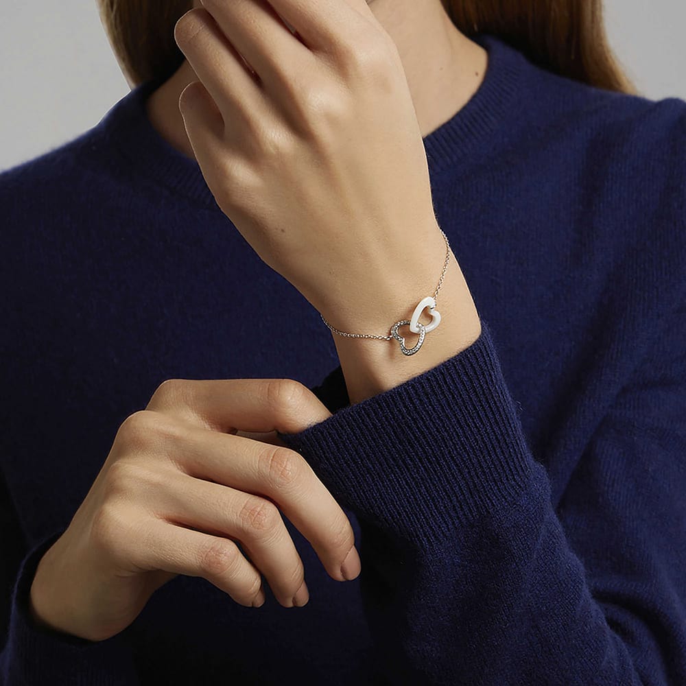 Bracelet Cleor En Céramique Blanche Femme
