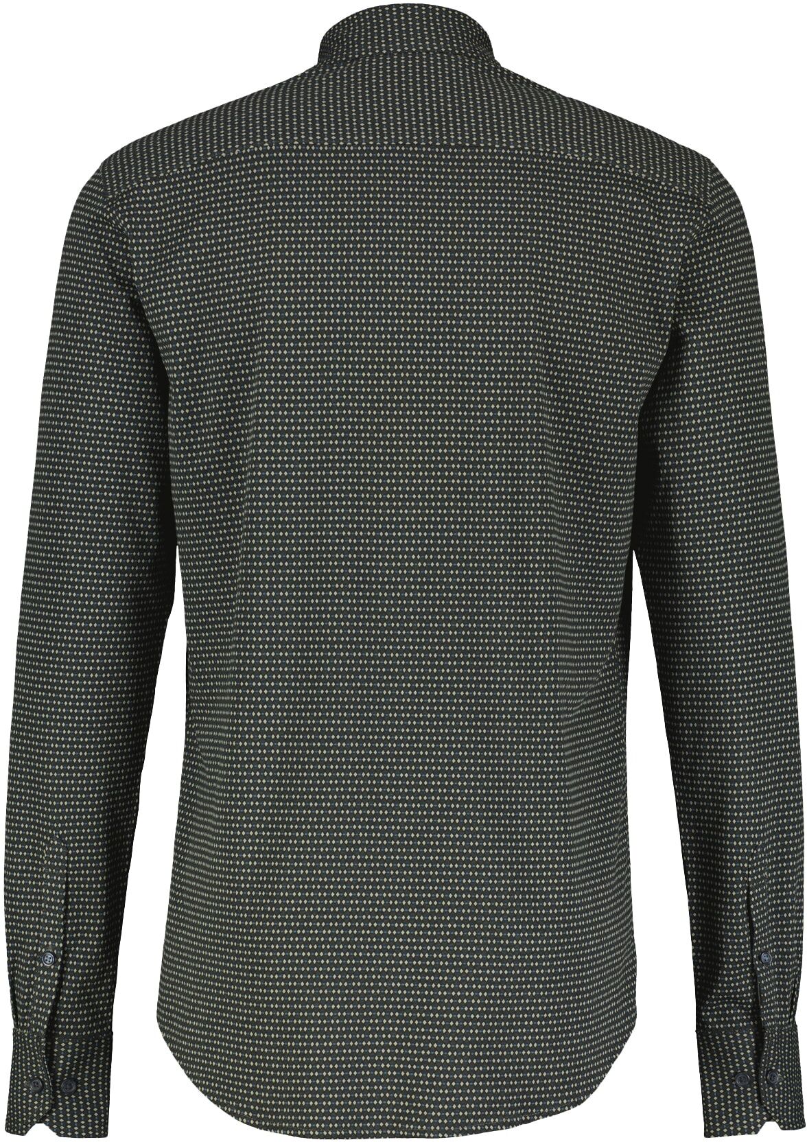 Langarmhemd LERROS "Herren Jerseyhemd mit Haifischkragen", Herren, Gr. S, Normalgrössen, grün (chilled olive), 100% Baumwolle, Hemden Langarmhemd chilled olive S, Normalgrössen