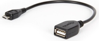 Hamlet Micro USB naar USB A kabel, 0,15 meter, USB 2.0, zwart