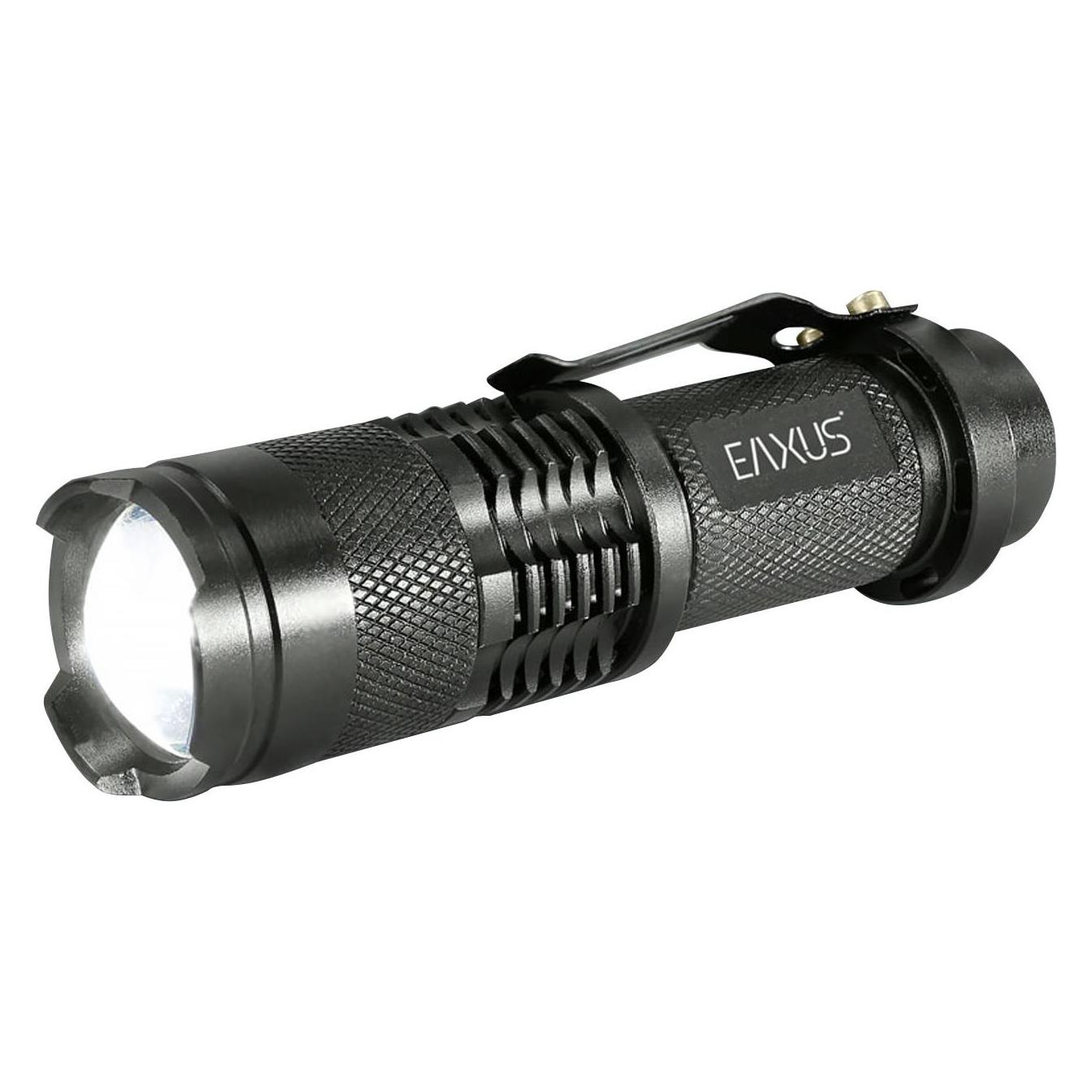 Eaxus Glow-X LED Mini-Taschenlampe mit Gürtelclip batteriebetrieben 300 lm 40 g (9 cm, 300 lm) (48181)