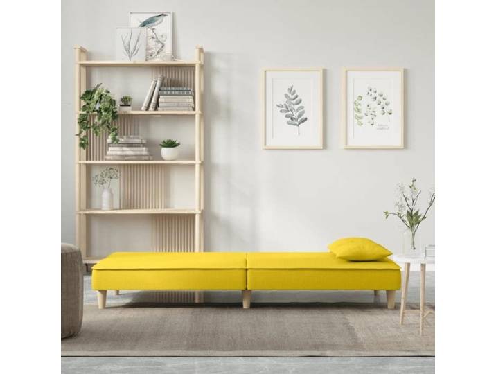 NEW Jaune Sofa ergonomique - - Canapé-lit convertible - Sofa-lit - jaune clair tissu(1parcel)5650799