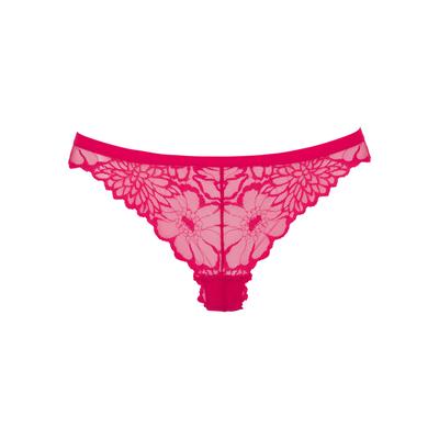 String LASCANA, Damen, Gr. 40/42, Spitze, blau (raspberry), Spitze, Obermaterial: 90% Polyamid, 10% Elasthan, unifarben, Unterhosen String, aus floraler Spitze, elastisches Material, unifarbenes Design