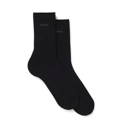Socken BOSS, Damen, Gr. 35-38, schwarz (schwarz 001), Viskose, elastisch, Socken Socken, mittelhoch, verstärkte Zehen- und Fersenpartie