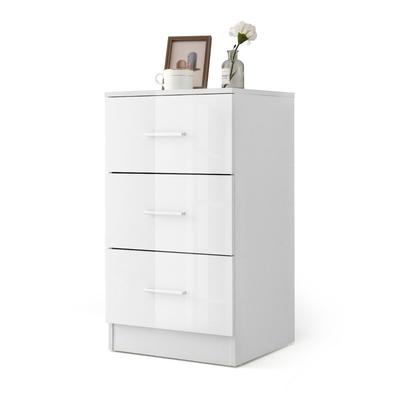 Helloshop26 - Aktenschrank mit 3 Schubladen fürs Büro 37,1 x 34,2 x 66,5 cm sichere Aufbewahrung Ablagefläche modernes Design weißes 20_0013919