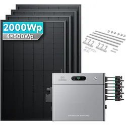 Zendure SolarFlow 2400 Pro Stromspeicher 2,4kWh Komplett system - 2000Wp ‚Äì 4 Module üî• / Ohne Erweiterungsakku / Ziegeldach