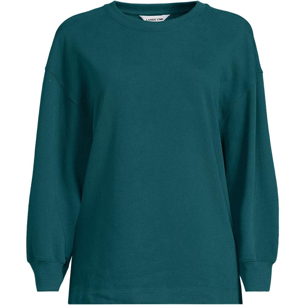 Leichtes Sweatshirt in Plus-Größe, Damen, size: plus, Grün, Baumwolle, by Lands' End