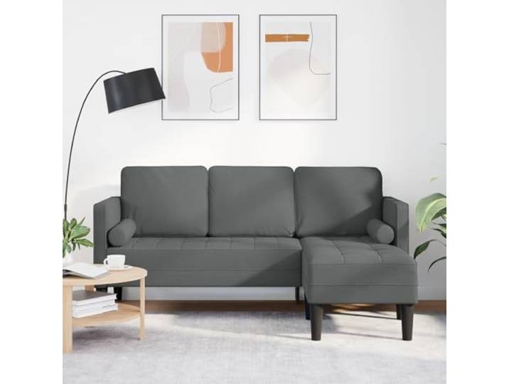 HEFZGDB L-Form Sofa 3-Sitzer Dunkelgrau 160 cm Stoff Ecksofa Eckcouch Wohnzimmer Couchtisch Komfort mit Stauraum und abnehmbaren Bezügen für optimale Raumnutzung und einfache