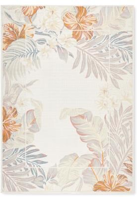 TOMMY BAHAMA Bimini Blooming Border Indoor Outdoor Area Rug, Leaf Tropical Design, UV Fade Resistant