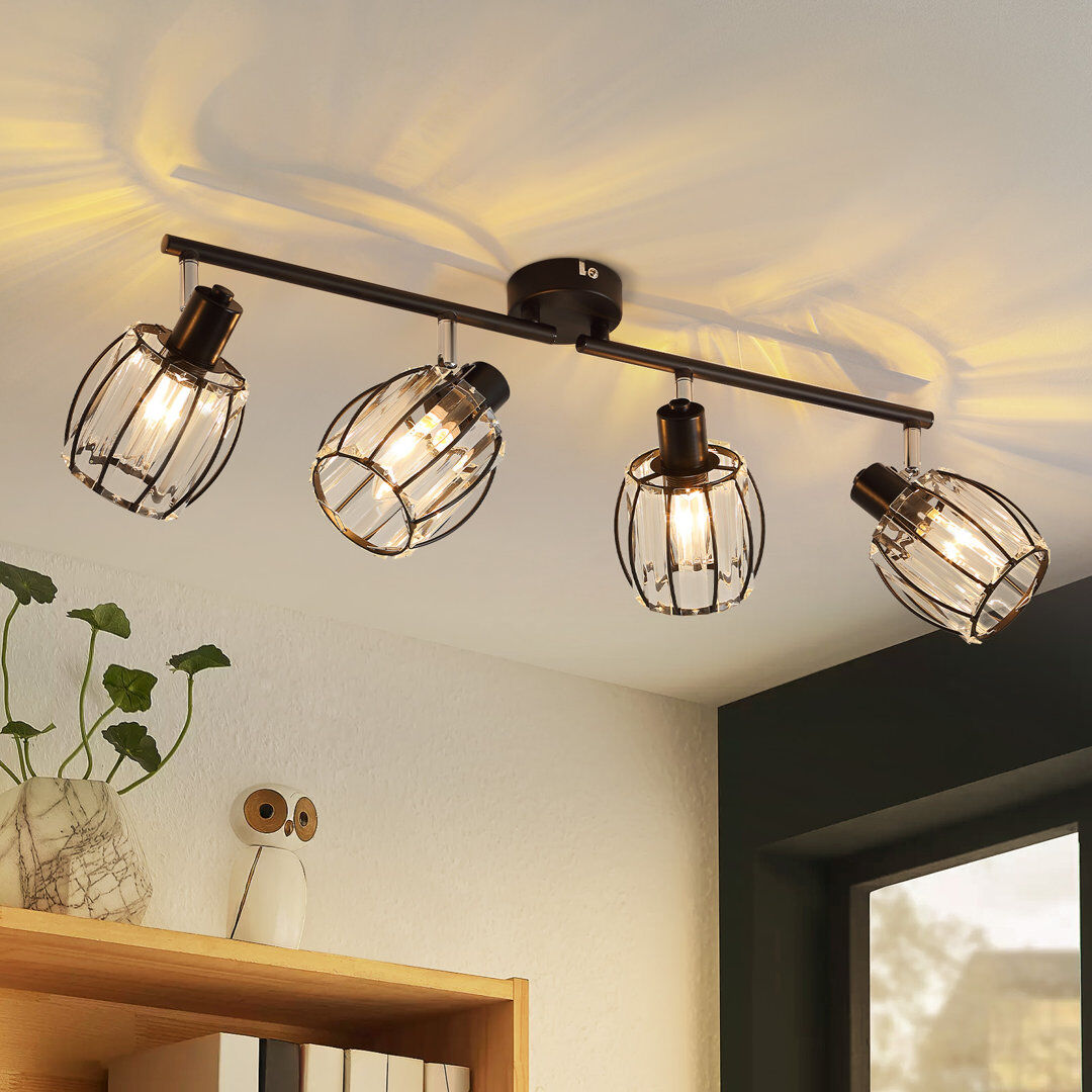 Metro Glass Spotlight Matte Black 21cm H X 60cm W X 11cm D