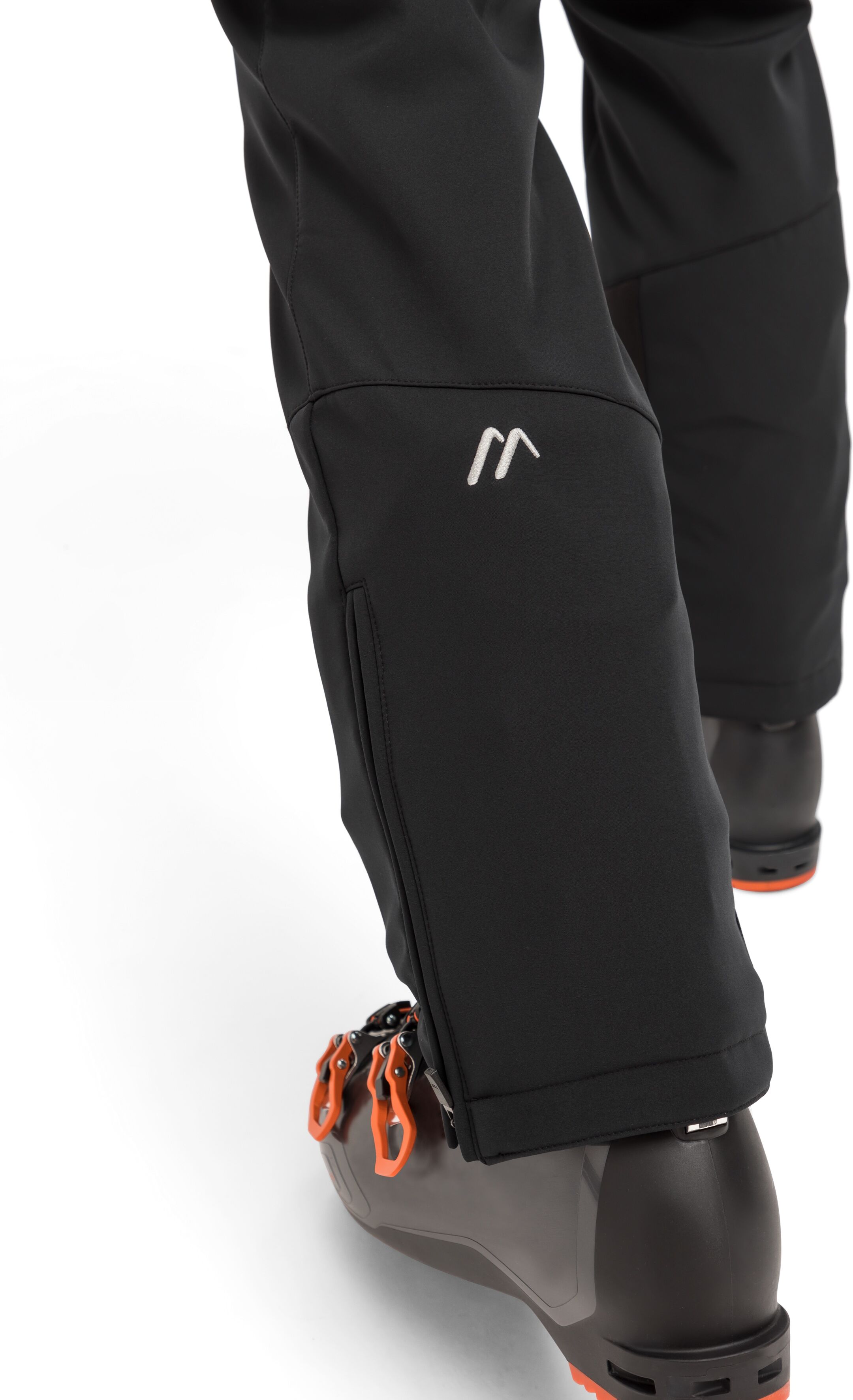 Skihose MAIER SPORTS "Lothar 2.0", Herren, Gr. 56, Normalgrössen, schwarz, Vorderseite: 92% Polyester, 8% Elasthan Rückseite: 100% Polyester, Hosen Skihose, Herren Softshell-Schneehose, atmungsaktiv und winddicht, Slim Fit schwarz 56, Normalgrössen