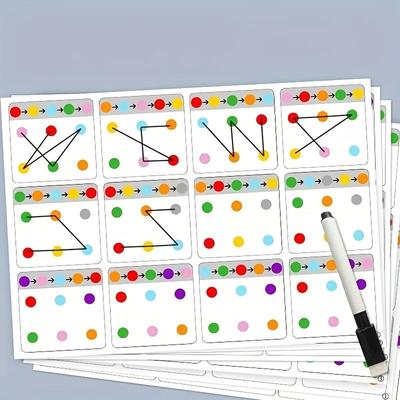 Visual Tracking Focus And Attention Training Card For Kids Color And Number Recognition Visual Tracking Focus And Attention Training Card For Kids Color And Number Recognition