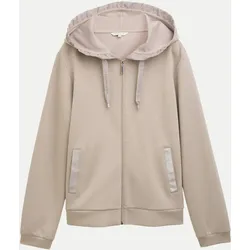 Basic Sweatshirtjacke Beige 3XL