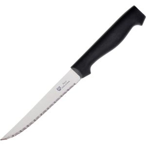 Gräwe Steakmesser Basic 060.41 SK, 12 cm Edelstahlklinge mit Wellenschliff, Kunststoffgriff