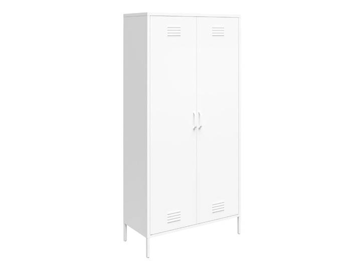 Armoire avec 2 portes en métal blanc