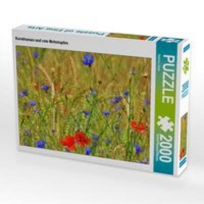 CALVENDO Puzzle Kornblumen und rote Mohntupfen | 2000 Teile Lege-Größe 90 × 67 cm Foto-Puzzle für glückliche Stunden