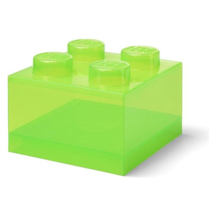 Default LEGO Storage Brick 4 Top Lid Translucent Light Green (40090806)