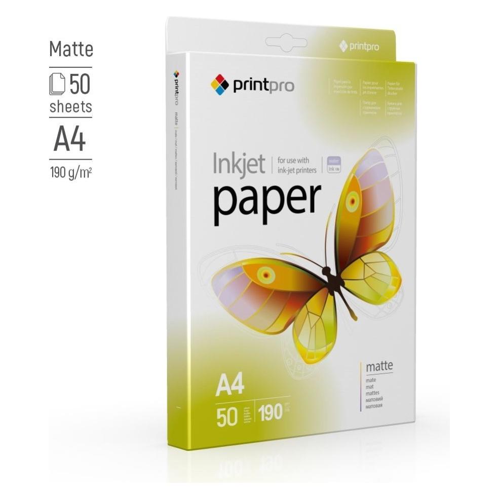 Colorway Office supplies PrintPro Matte Photo Paper, 190g/m, A4, 50pcs. (190 g/m², A4) (ColorWay)