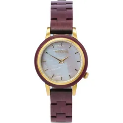 Holzkern Damen-Armbanduhr Quarz Napali Amaranth/Perlmutt