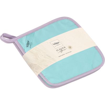 Topflappen VOSSEN "SET Oven Chic 2x Topflappen", blau (dreamy blau), B:20cm L:20cm, Obermaterial: 100% Baumwolle, Topflappen, mit Silikonbeschichtung im Lobster-Design, Hitzebeständig bis 250