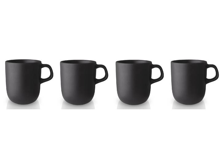 Tasse EVA SOLO Nordic Kitchen , schwarz, 300ml, 4 Stk., Steinzeug, Trinkgefässe, Tasse